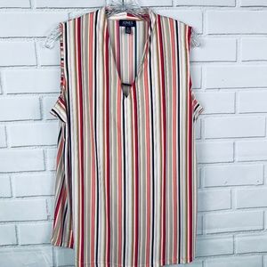 Jones New York stretch career top striped size L